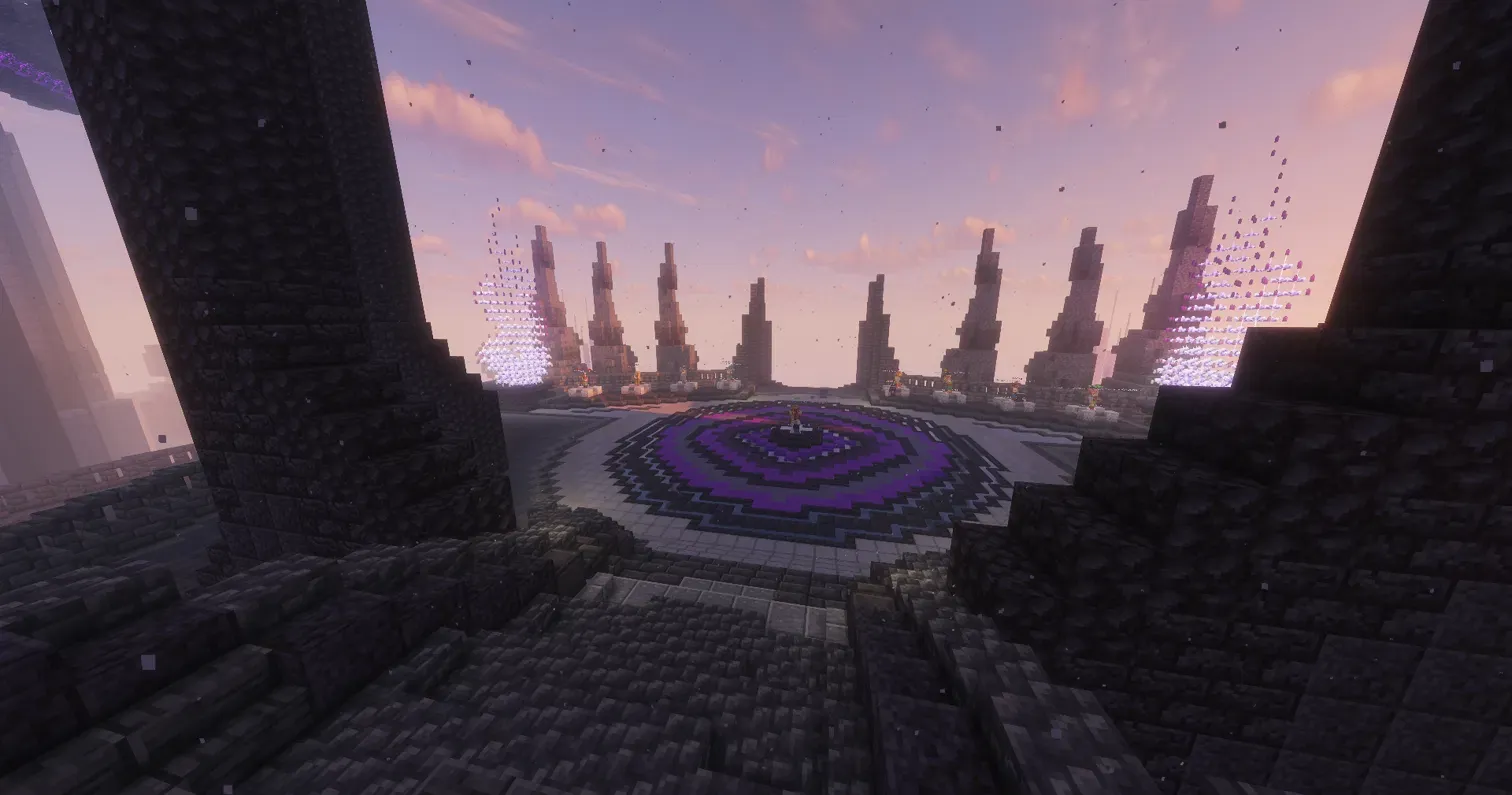 Una zona del server KingdomsMC al tramonto